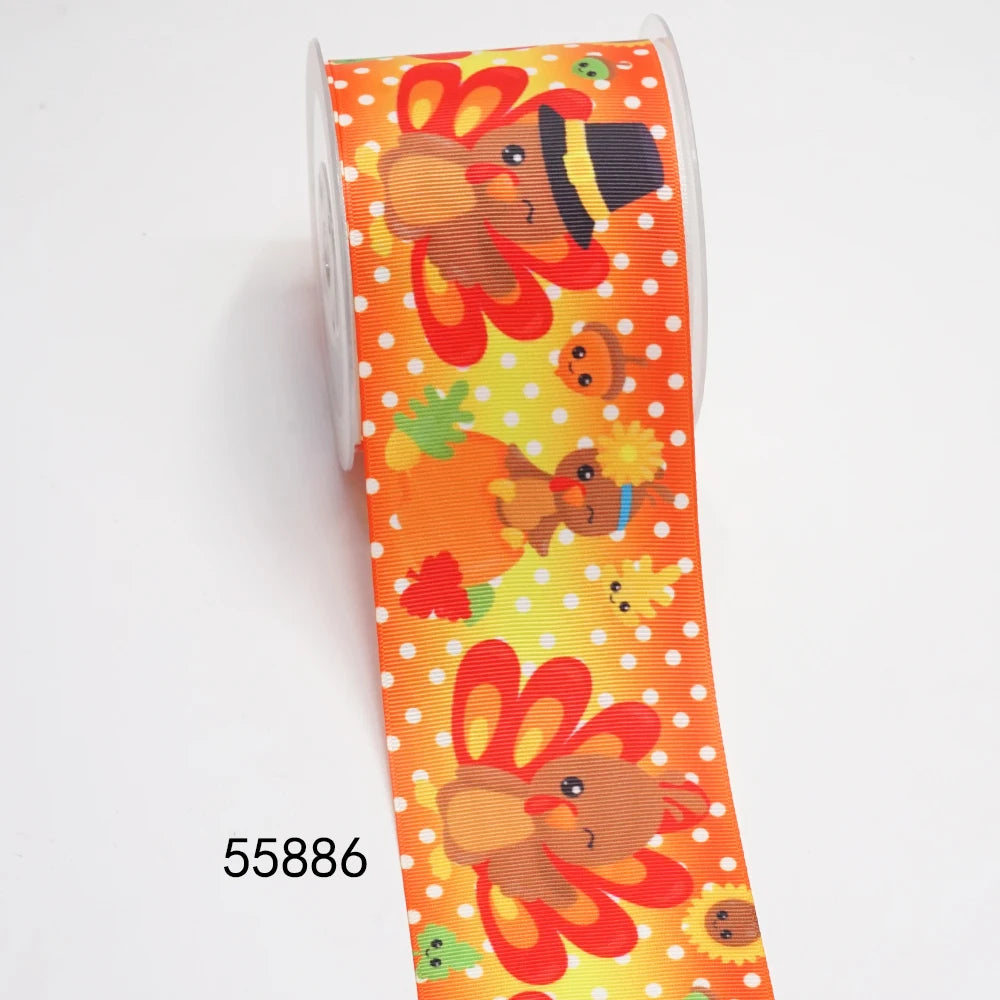 DIY Thanksgiving Day Printed Grosgrain Ribbon For Craft Supplies Sewing Accessories 5 Yards, Planar Resins 10 Pieces. 55780