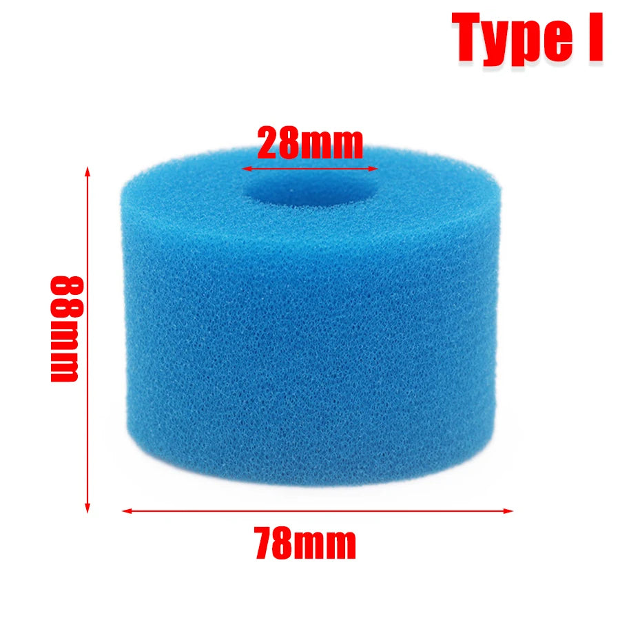 3pcs Blue Filter Sponge For Intex Type I/II/VI/D Washable Swimming Pool Filter Sponge Reusable Foam Cleaner Tub Filter Parts