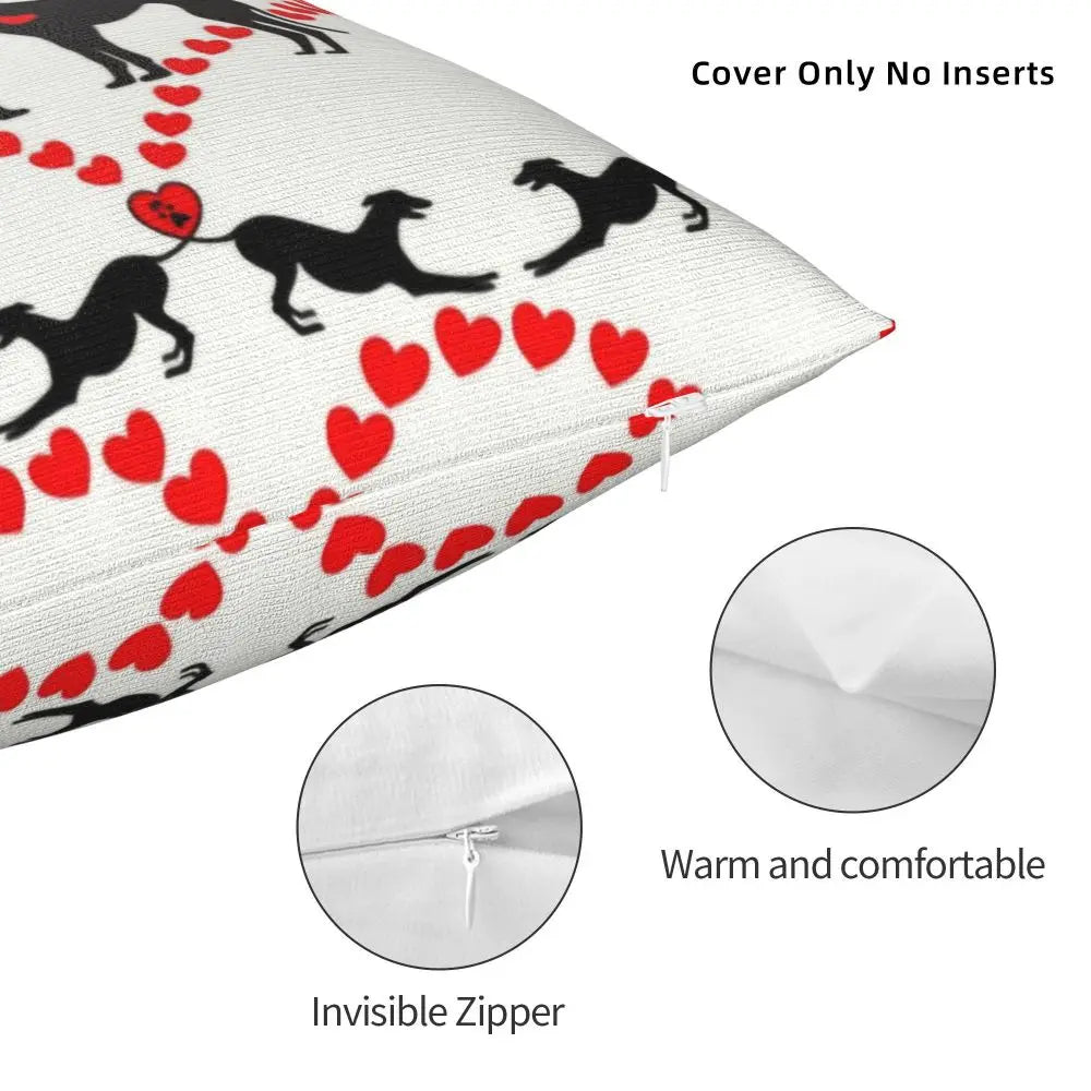 Custom Cute Whippet Greyhound Pillow Case Decor Home Hound Dog Luxury Cushion Cover Car Pillowcase