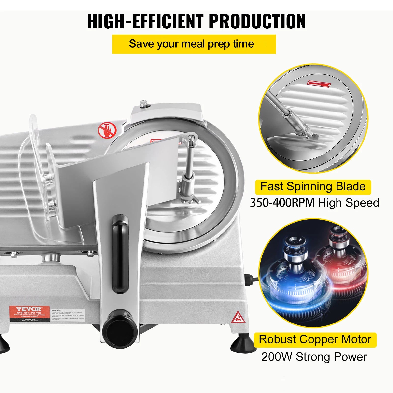 SucceBuy Meat Slicer 200W/240W/320W/340W Electric Deli Food Slicer Adjustable Thickness for Commercial Home Use Cut Meat Cheese