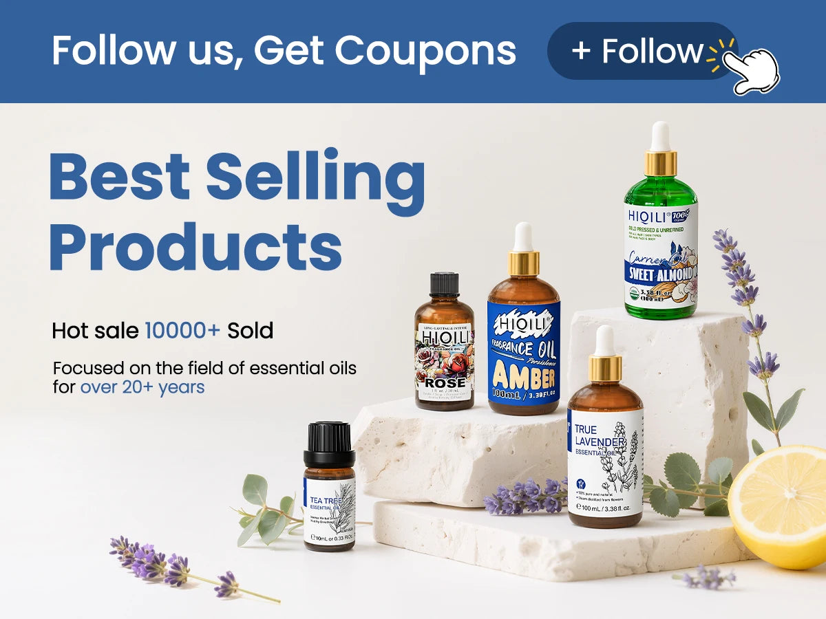 HIQILI Ylang-Ylang Essential Oil 100ML Citronella Geranium 100% Natural Tree Oil for Skin Massage Stress Relief & Aromatherapy