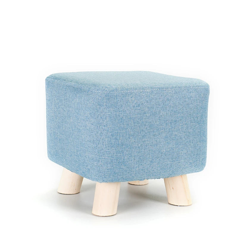 Elastic Footstool Cover Cotton Linen Stretch Sofa Protector Ottoman Slipcover Washable Ottoman Pouffe Foot Rest Stool Covers