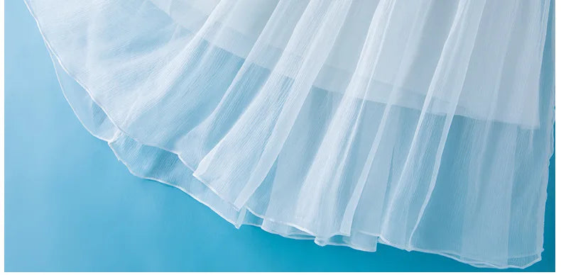 Winsleter, 100%Real Silk Elegant Dresses, Women Half Sleeve ONeck Ruched, Beach Vacation OL Dress, 2024 Summer Autumn D46910QM