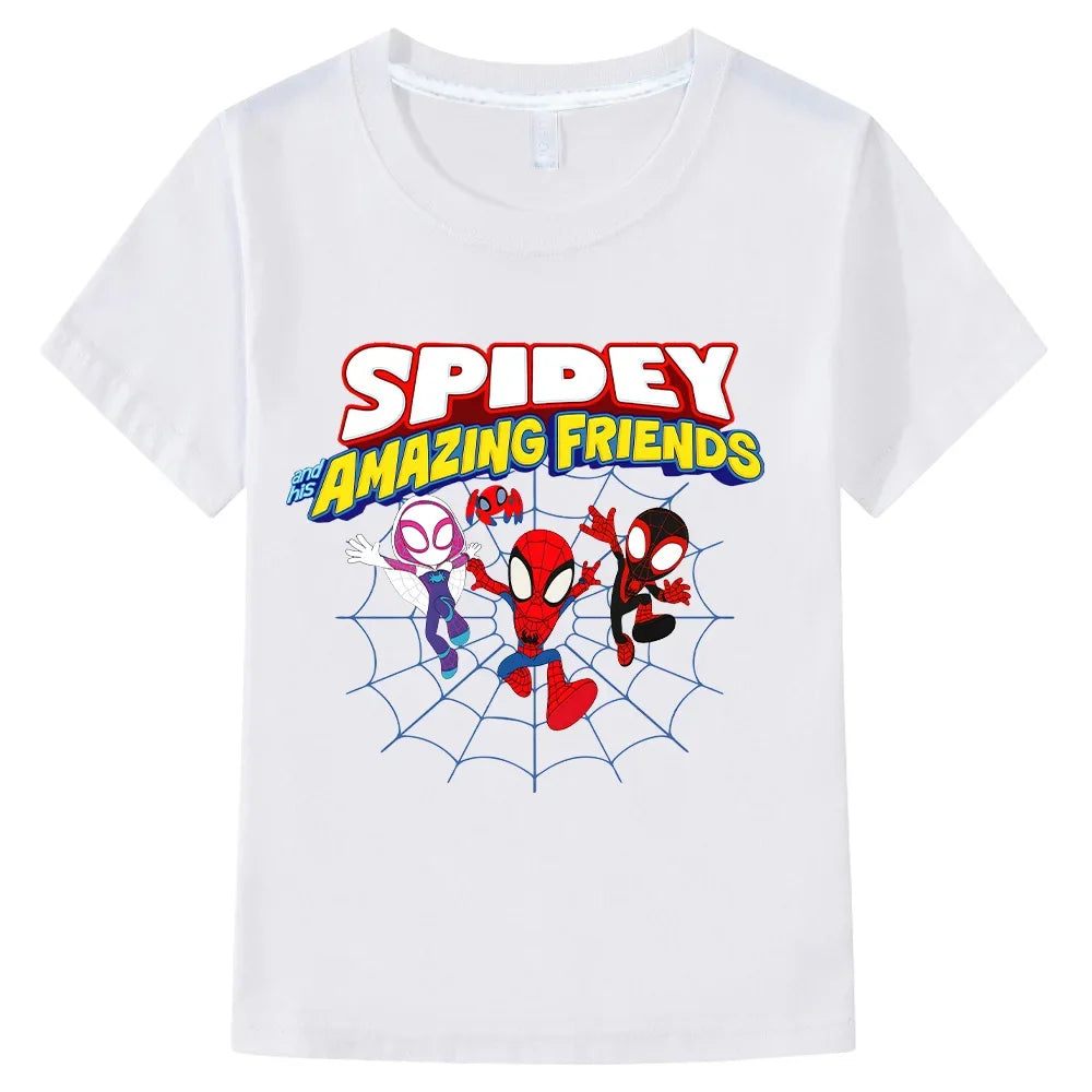 Spidey and His Amazing Friends T-shirts Kids New Design TShirts Cool Boys Girls Essential Tee-shirt Children Cotton Soft Clothes