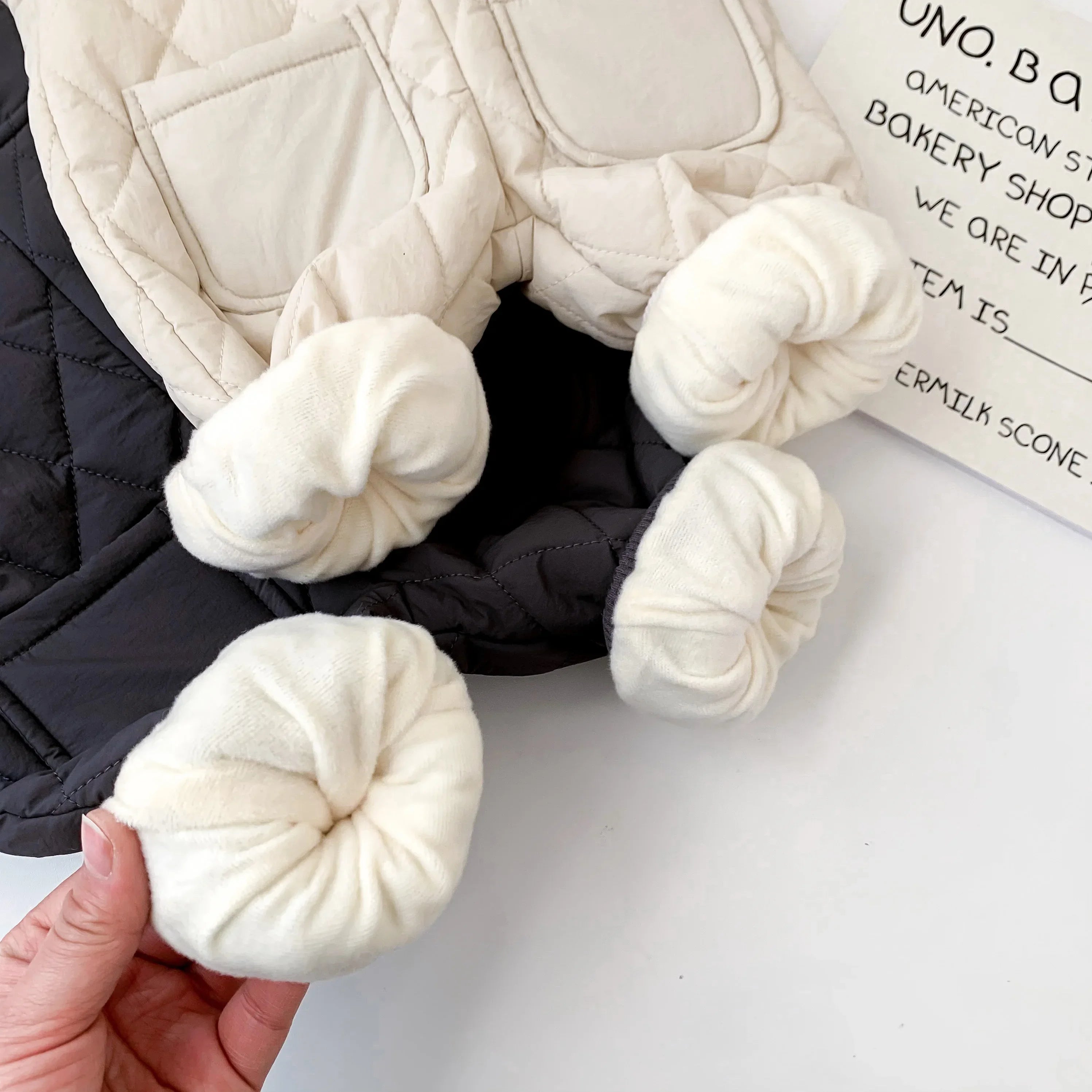 Winter Baby Boys And Girls Solid Color Thick Overalls Autumn And Winter Quilted Thick Pants Children's Casual Warm Jumpsuit