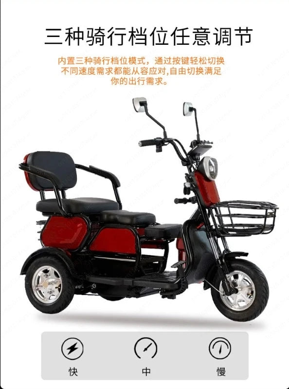 Cool Electric Tricycle Adult Travel Elderly Travel Women Leisure Battery Car