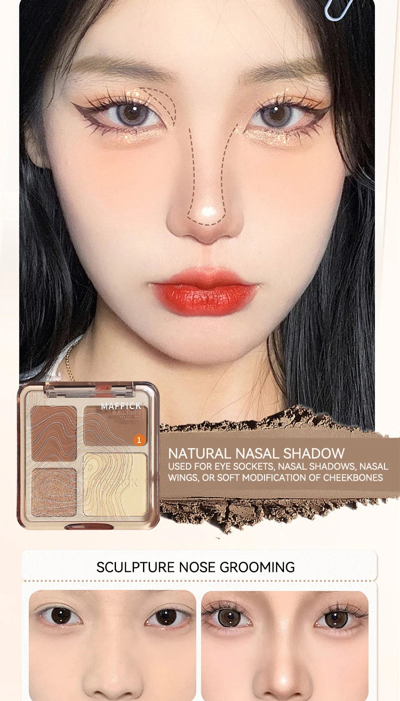 Palette de contour 4 couleurs MAFFICK : éclaircissant mat