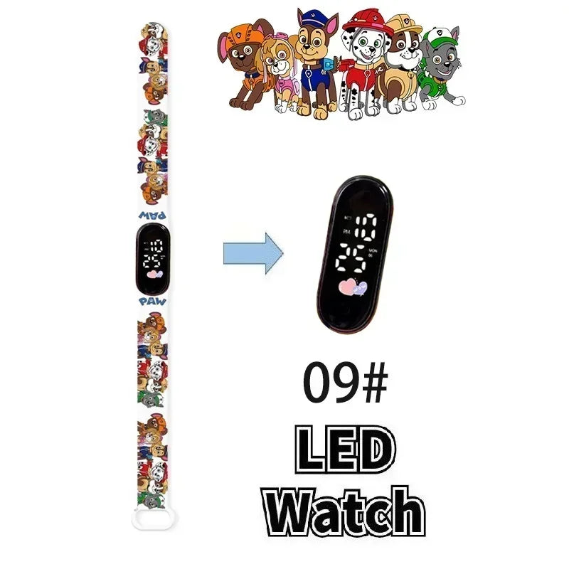 PAW PATROL Pokemon Anime Kawaii Pika Chuka Ibrabra Jingle Cat Pass Digital Waterproof LED boy girl Watch Kids Birthday Gift Toys