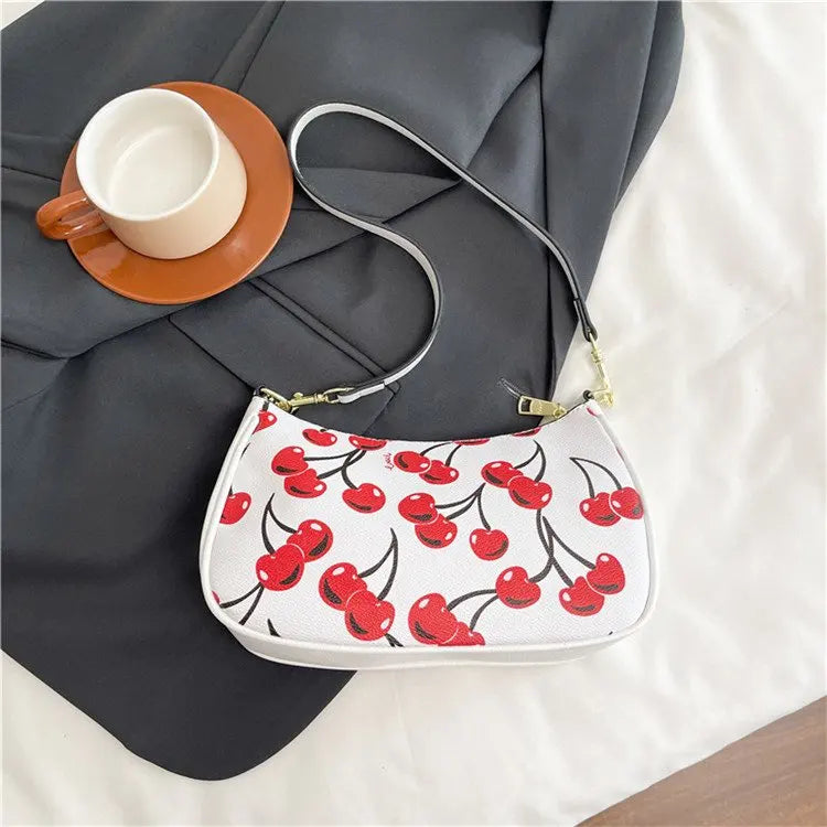 2025 Latest! Modern Vintage Cherry Crossbody - Mahjong - Style Chain Bag, Shoulder/Underarm Design, Women's Light Luxury