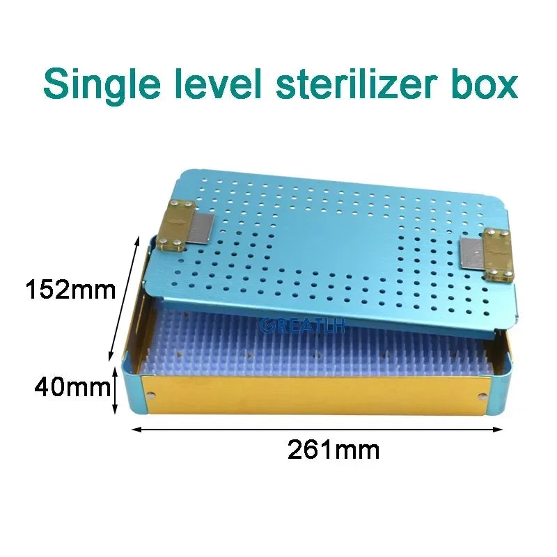 Disinfection Box Sterilization Tray Box Case with Silicone Pad Autoclavable Box