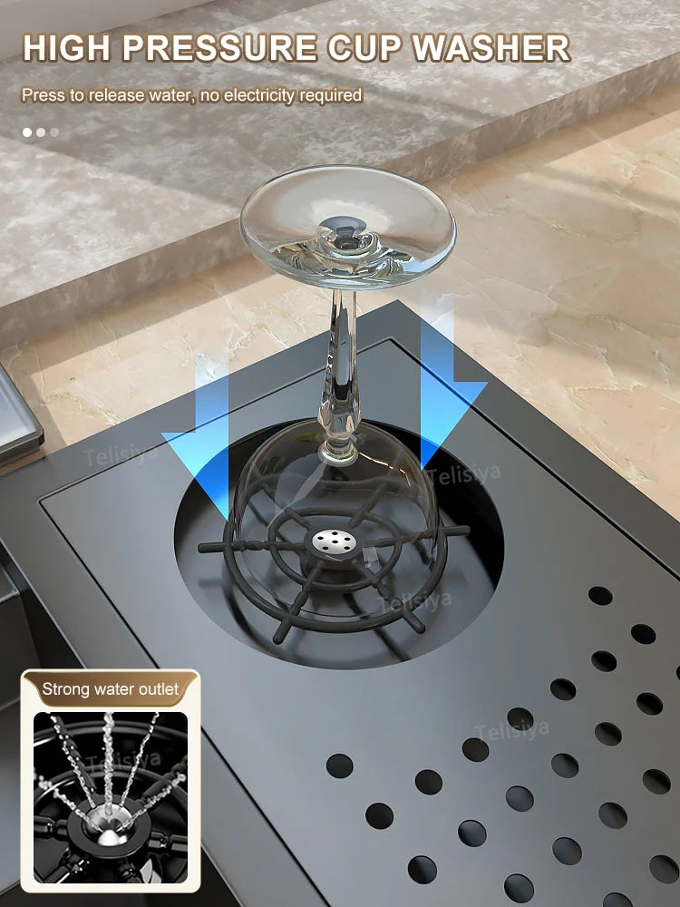 Hidden Sinks Stainless Steel Kitchen Sink Bar Small Single Slot With Lid Wash Basin Balcony Garden Campervan