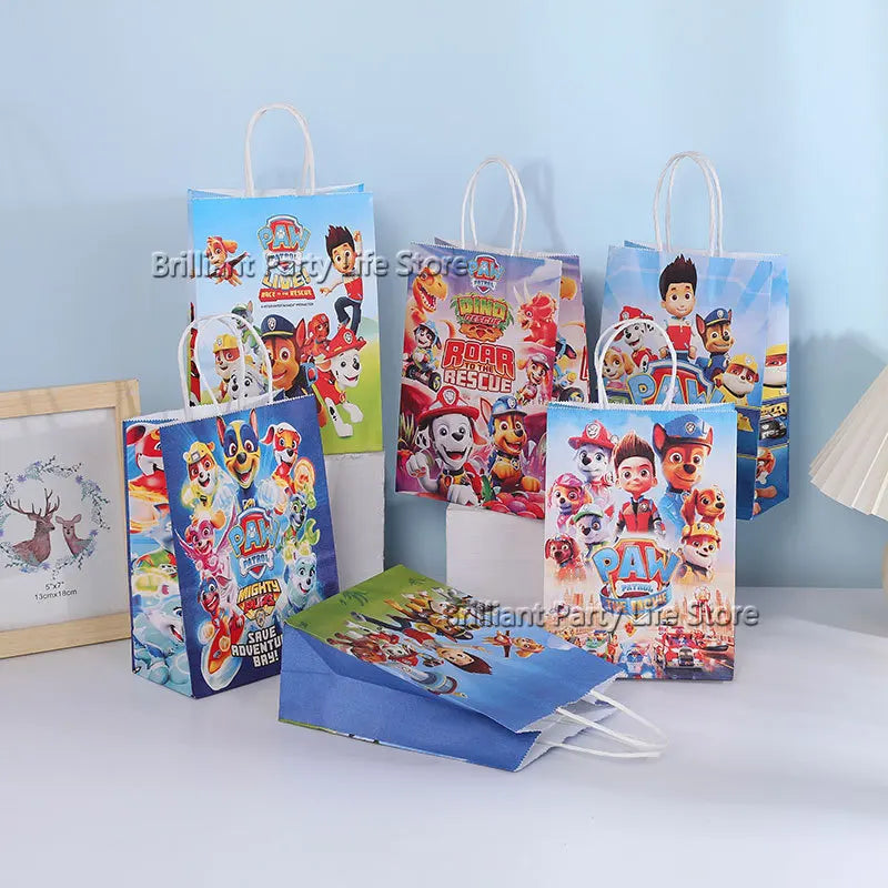 Paw Patrol Cartoon Gift Bag Shopping Bag Candy Biscuit Storage Bag Portable Handbag Pouch Party Supplies Baby Shower