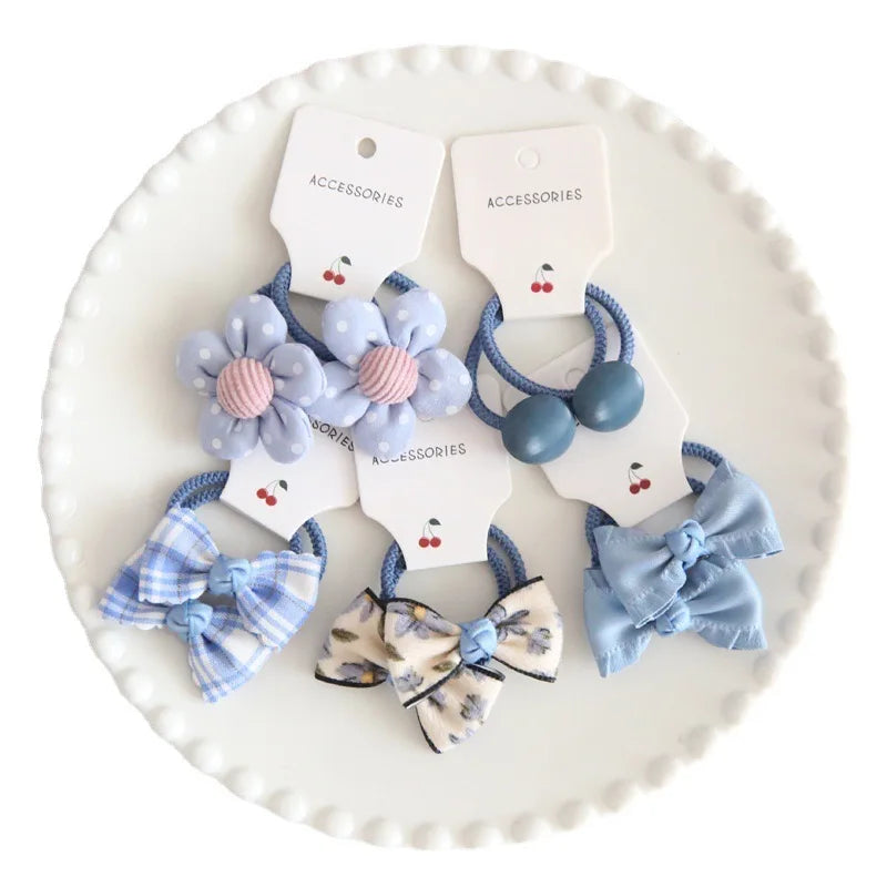 Elastic Hair Bow for Children, Children's Headwear, Hair Accessories for Girls, Cute Hair ties, Lovely Hair Rope, 10Pcs per Lot