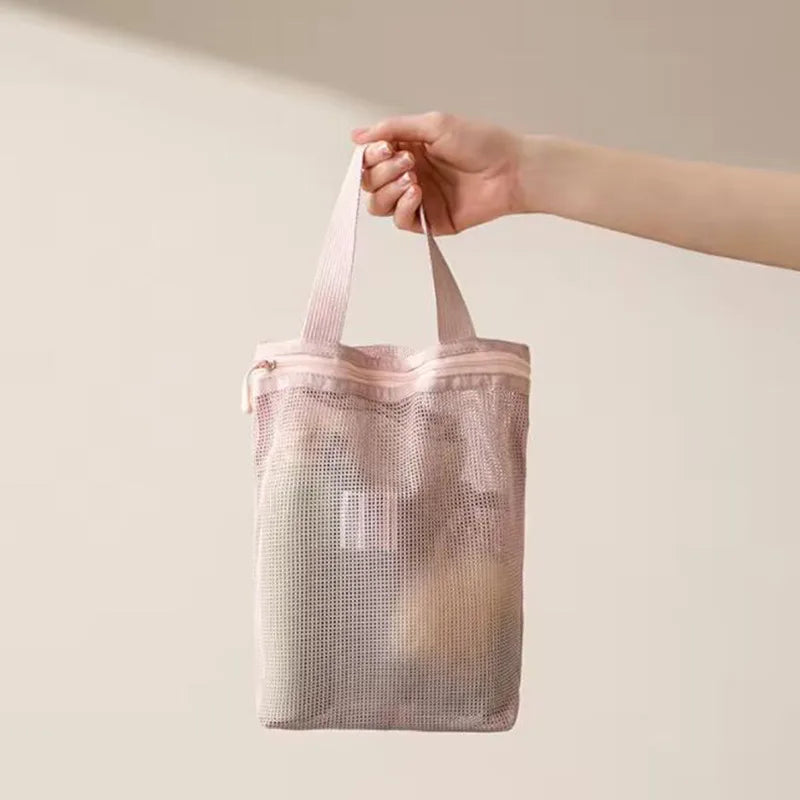 Mesh Makeup Toiletry Storage Bags Handbags Portable Travel Washing Body Shower Tools Organizer Hanging Cosmetic Organizer Pouch