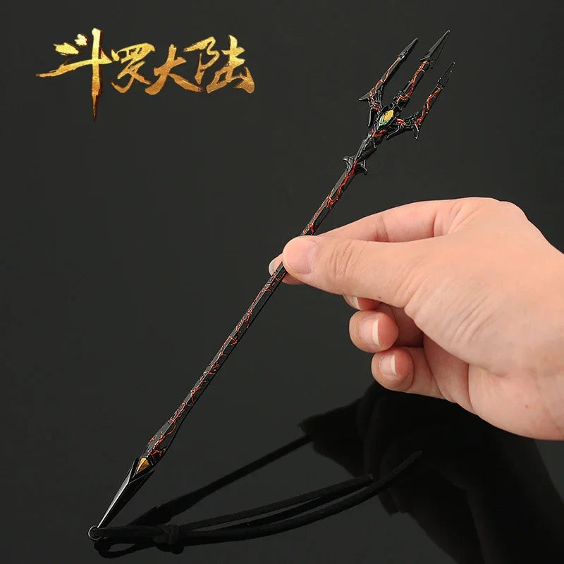 Douluo Continent Weapon Sword  Sea God trident Tang san Anime Weapons Keychain Katana Swords Samurai Weapon Model Gift Boys Toys