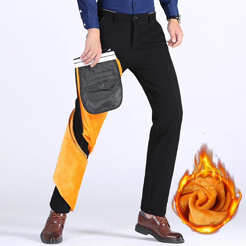 Pantalon chaud droit slim épaissi collection hiver 2025