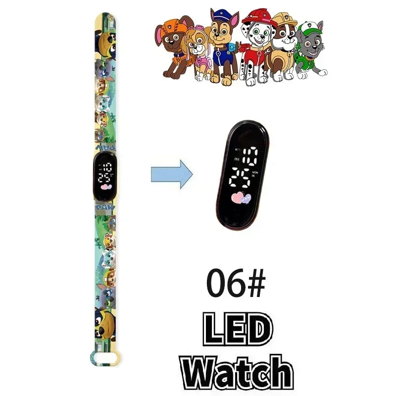 PAW PATROL Pokemon Anime Kawaii Pika Chuka Ibrabra Jingle Cat Pass Digital Waterproof LED boy girl Watch Kids Birthday Gift Toys