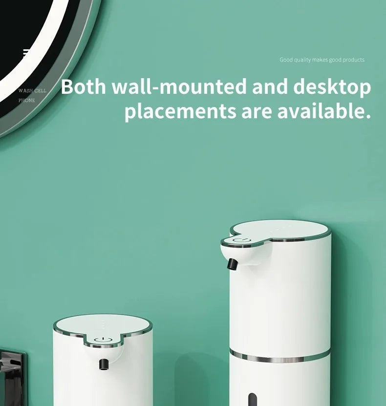 380ML Desktop Wall-Mounted Light Display 4-Levels Adjustable Electric Infrared Automatic Sensor Kitchen Bathroom Soap Dispenser