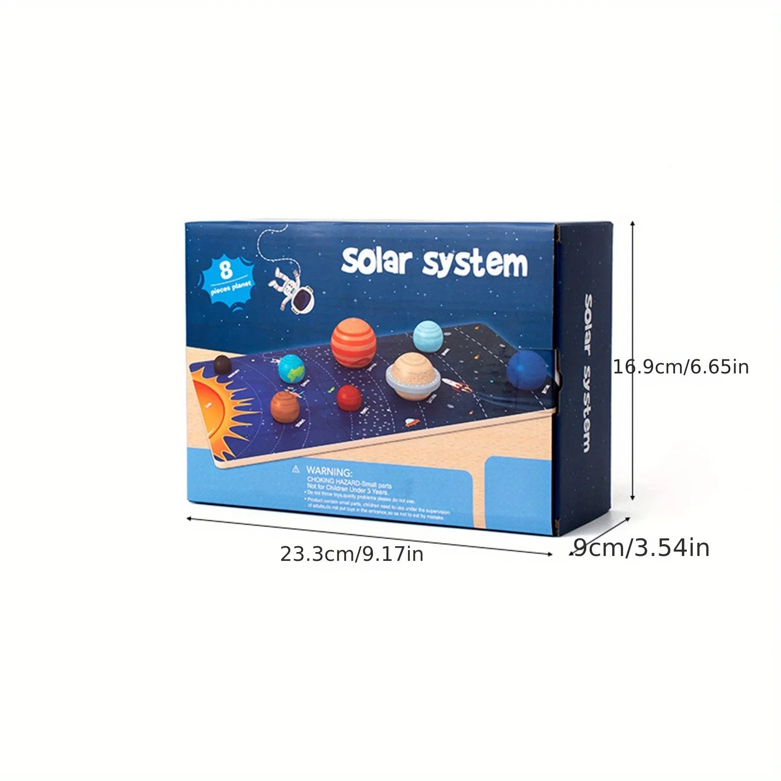 Wooden Planet Model, Eight Planets in Space, Planetary Recognition, Scientific Exploration Toys, Universe Planet Simulation Toys for Children to Reveal the Mysterious Veil of the Solar System, Interactive Education Toys for G