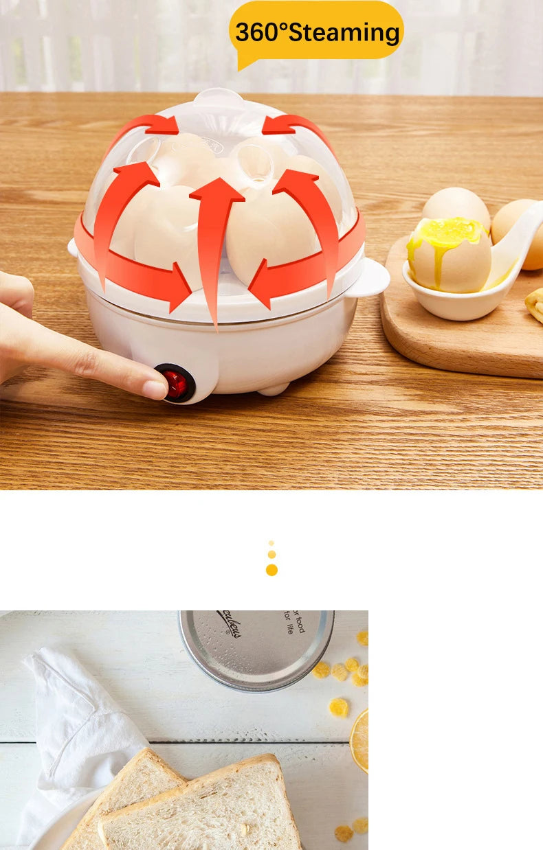 Smart Egg Cooker Electric Egg Boiler Steamer Poacher Compact Mini Kitchen Appliance Perfect for Breakfast and Healthy Meals