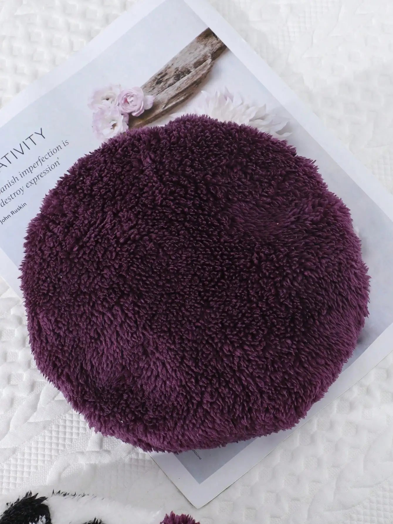 A 3-Piece Set Of Warm Plush Patchwork Hoodie Black Casual Leather Pants And Plush Hat For Baby Girls In Autumn And Winter