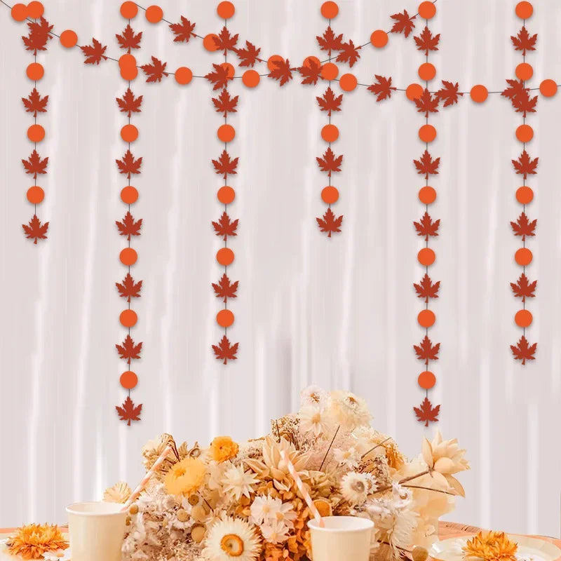 ديكور احتفالي خريفي على شكل قرع وأوراق القيقب وخلفية لعيد الشكر وحصاد ديكور جداري لمشهد الحفلة ديكور للمنزل