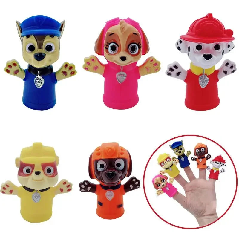 Paw Patrol Chase Cartoon Hand Doll Toy Finger Puppet Role Play Tell Story Silicagel Cloth Doll Educational Toy for Children Kids