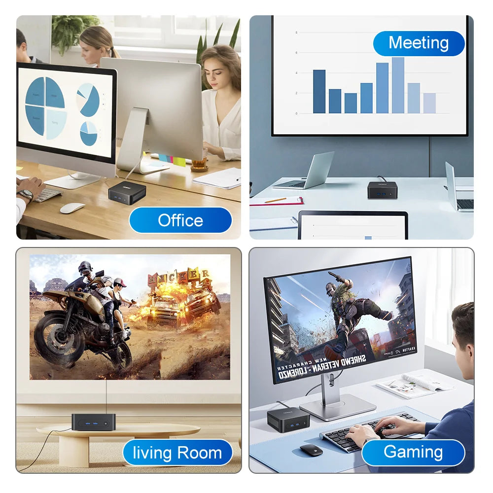 Ninkear N10 Mini PC Intel N100 up to 3.4GHz 16GB 512GB 2.4G+5G WIFI HDMI 2.0*2 Support dual-screen WIindows 11 Desktop computer