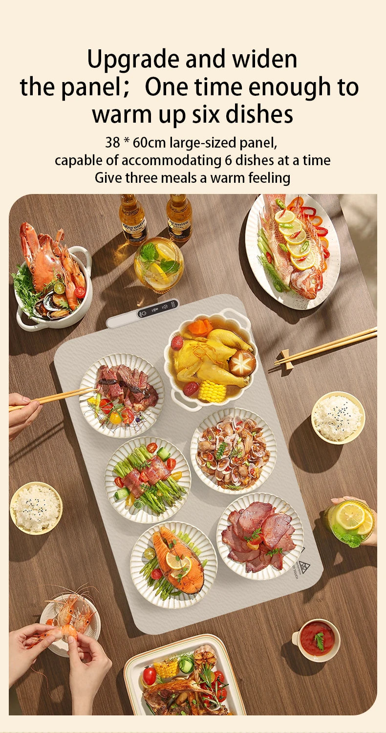 Electric Warming Tray Food Warmer Plate Foldable Portable Smart Food Fast Heating Mat Electric Warming Tray Food Warming Board