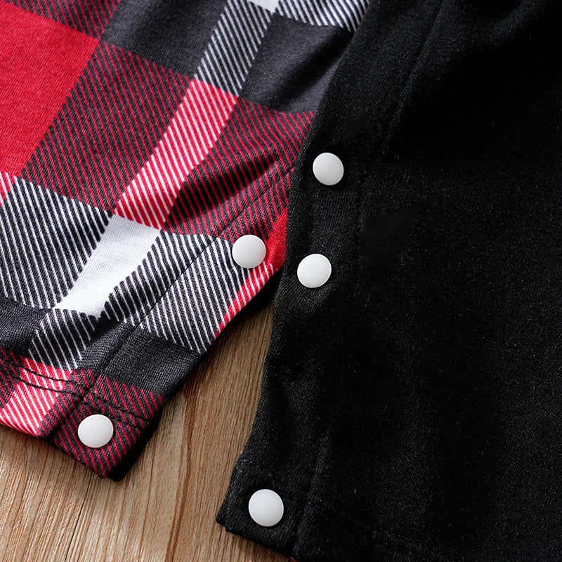 Newborn Clothes Patchwork Plaid Polo Shirt Comfortable And Soft For Boys And Girls Summer Short Sleeved Baby Jumpsuit