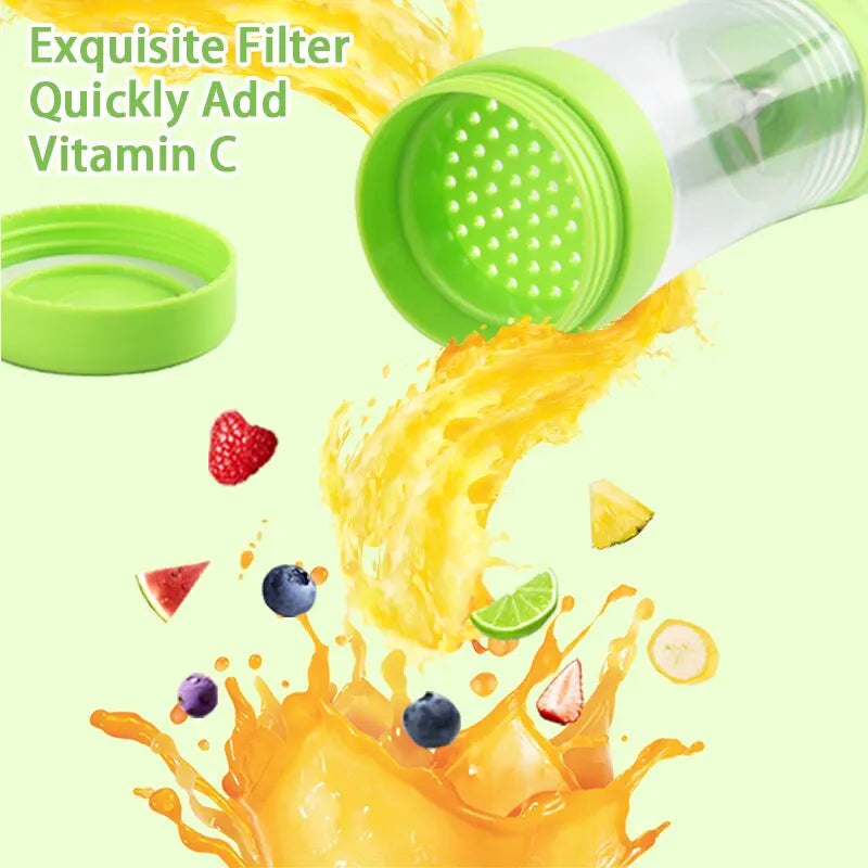 380ml Portable Electric Juicer Blender USB Rechargeable Fruit Smoothie Maker Mini Food Processor for Travel Workouts Kitchen