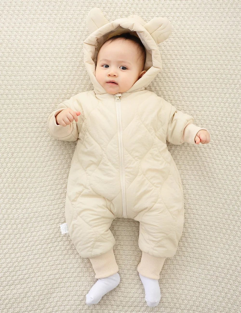 Baby Jumpsuit winter New plush and thick cotton clothing for Newborns crawling Clothes for infants and young baby outdoor clothe