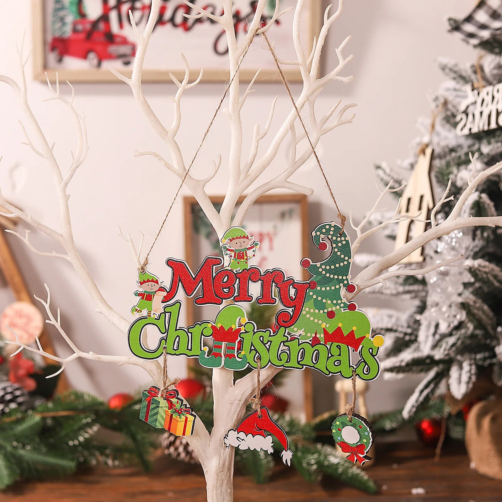 New Christmas Decorations Grinch Merry Christmas Wooden Hanging Signs for Shopping Malls/Shops/Home, Suitable for Birthdays, Travel Souvenirs, Graduation, Housewarming, Parties, Christmas, Valentine's Day, Spring Festival, Fa