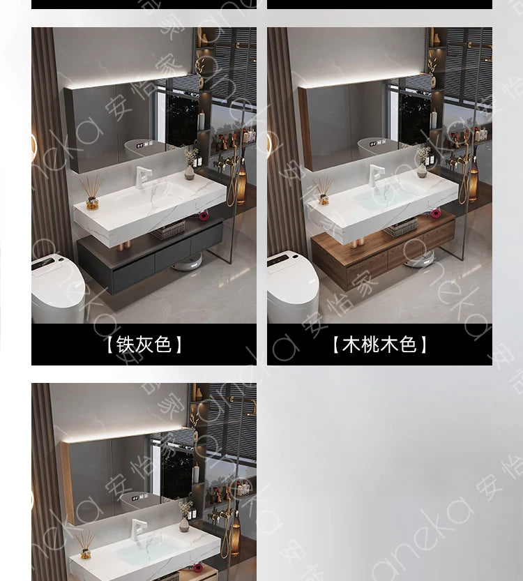 Armoire de salle de bain légère en bois massif, toilettes de rangement Vintage, vanité de salle de bain, miroirs de maquillage, meubles Para Banheiro