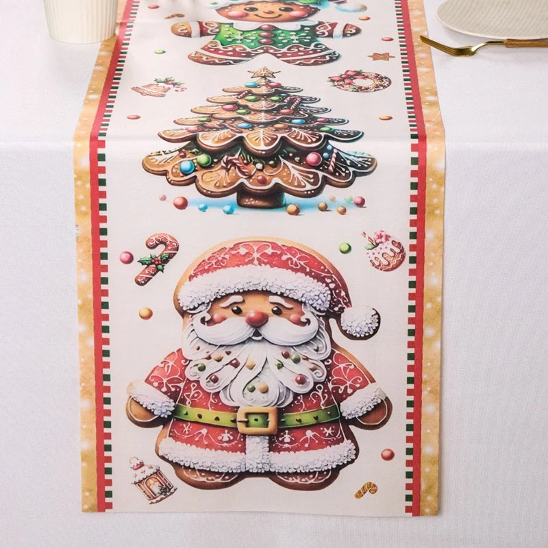 Christmas Table Runner Merry Christmas Decoration for Home Xmas Party Decor 2025 Navidad Notal Noel Ornament Happy New Year 2026