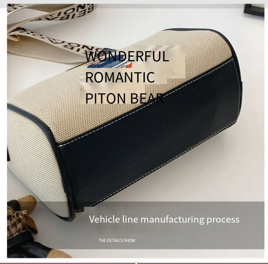 Designer style bag 2025 new model versatile embroidery new cartoon style fashionable little bear crossbody bag casual pillow bag