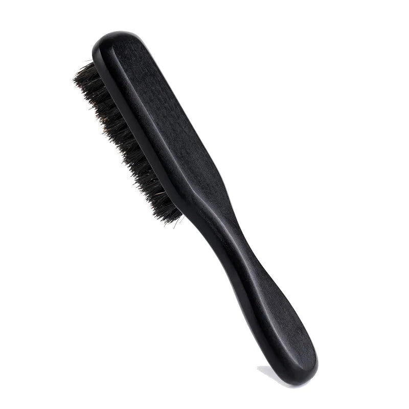 1pc Brosse de toilettage de barbe Manche en bois Poils de sanglier Lisse et favorise la croissance de la barbe
