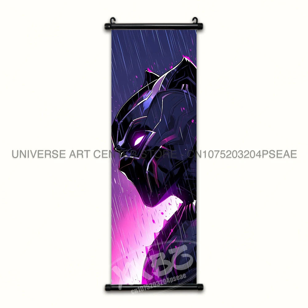 Marvel Poster Black Panther Home Decor The Avengers Wall Art Venom Hanging Painting Spider Man Scrolls Picture Wolverine Mural