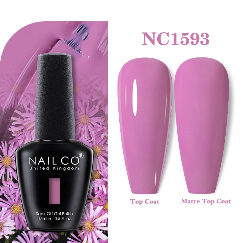 NAILCO Vernis Semi Permanent UV Gel Nail Polish Black White Color Nails Art Manicure TOP BASE Varnish Hybrid Nail Professionals