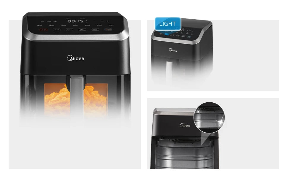 Midea Hot Air Fryer 7L Capacity, HeatXpress Technology, 90% Less Oil, Energy and Time Saving with 7 Presets, Easy-View Window