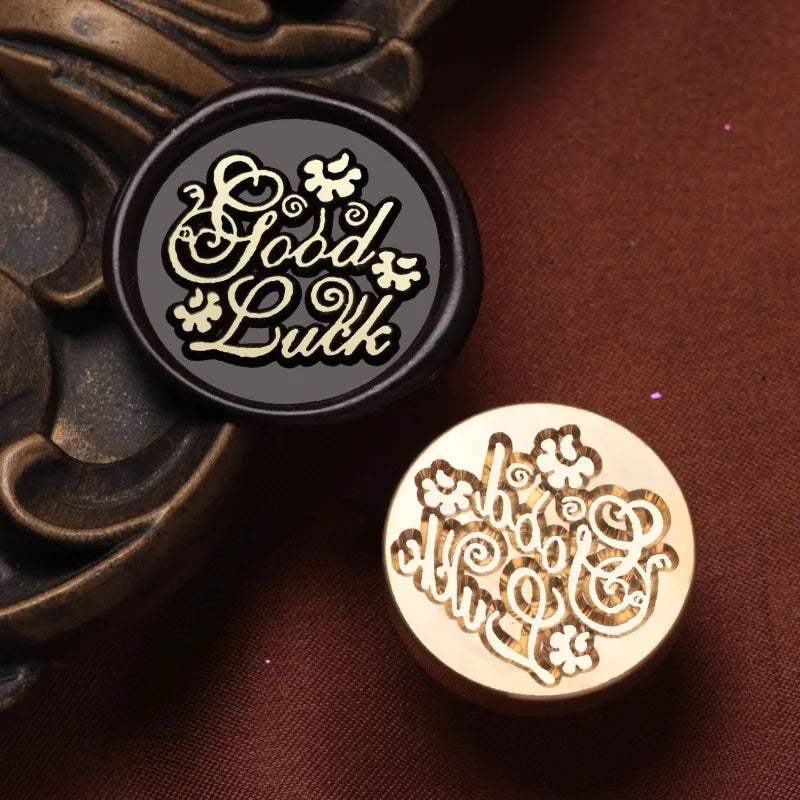 English Blessings Seal Head Wax Stamp Envelope Sealin Greeting Card Gifts Wedding Invitation,Thank You/Good Luck/Best Wishes