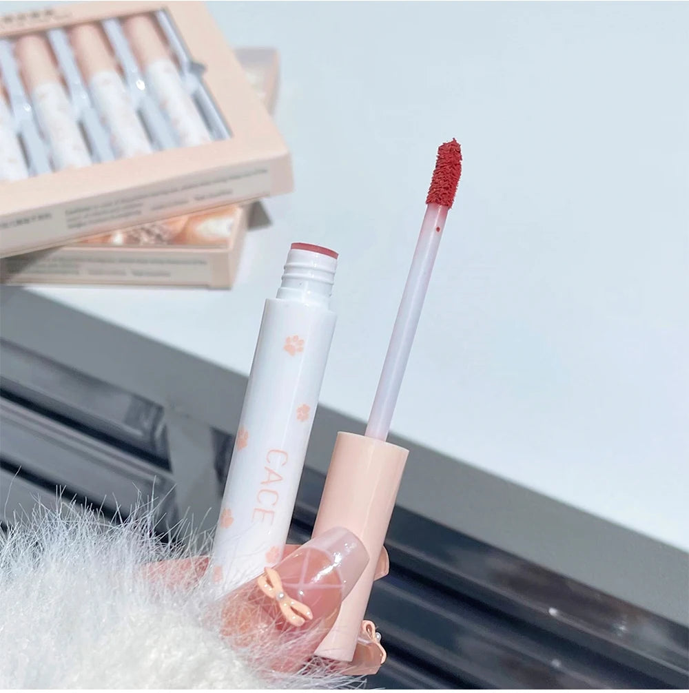 Ensemble cosmétique de maquillage . Brillant à lèvres Velours mat .