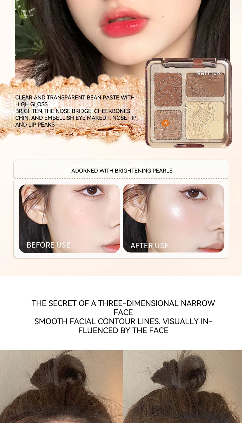 Palette de contour 4 couleurs MAFFICK : éclaircissant mat