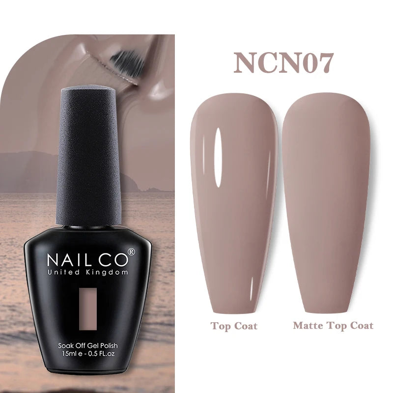 NAILCO Vernis Semi Permanent UV Gel Nail Polish Black White Color Nails Art Manicure TOP BASE Varnish Hybrid Nail Professionals