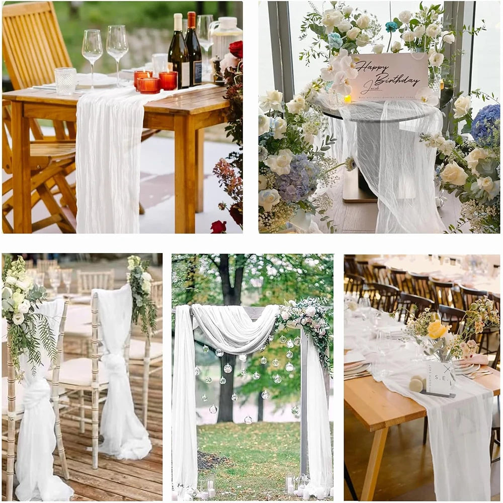 Burgundy Table Runner Cheesecloth Gauze Rustic Boho Cheese Cloth Table Runner Wedding Bridal Shower Birthday Party Decorations