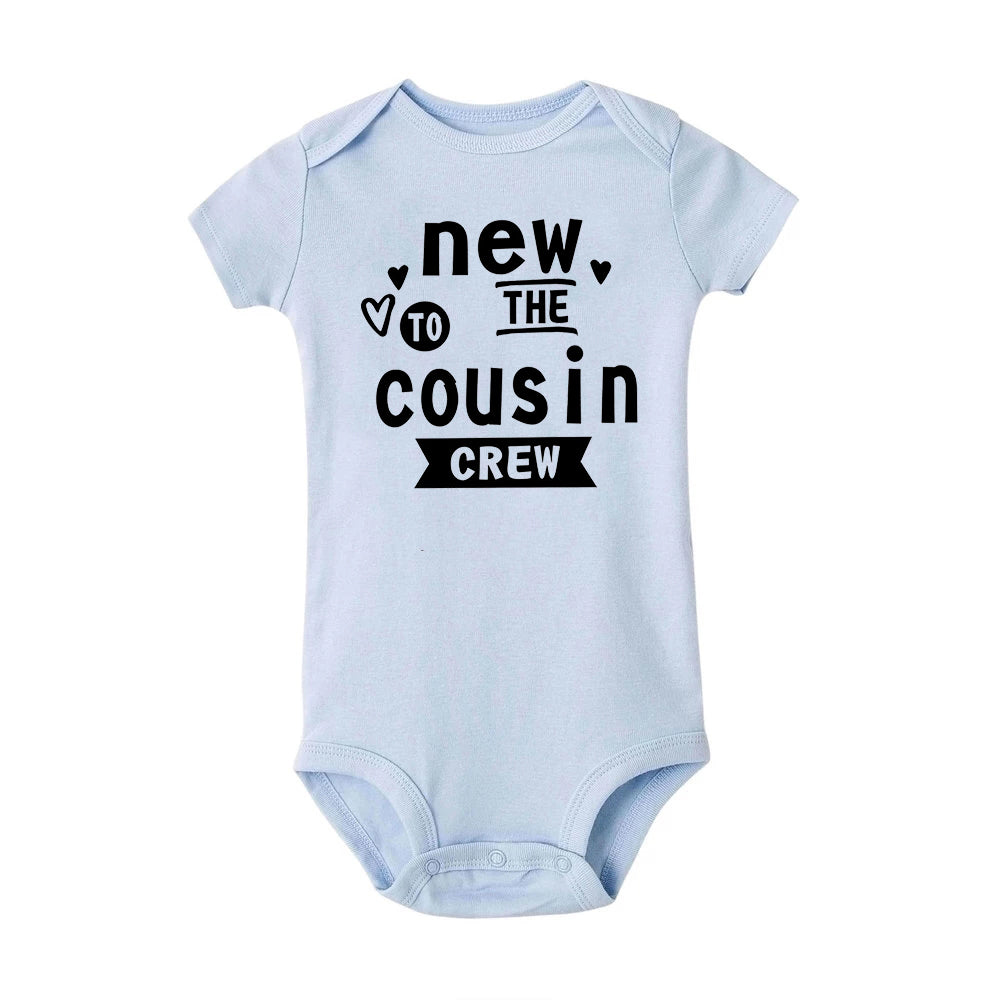 New To The Cousin Crew Print Newborn Bodysuit Baby Boy Girl Short Sleeve Romper Summer Baby Toddler Clothes Infant Shower Gifts