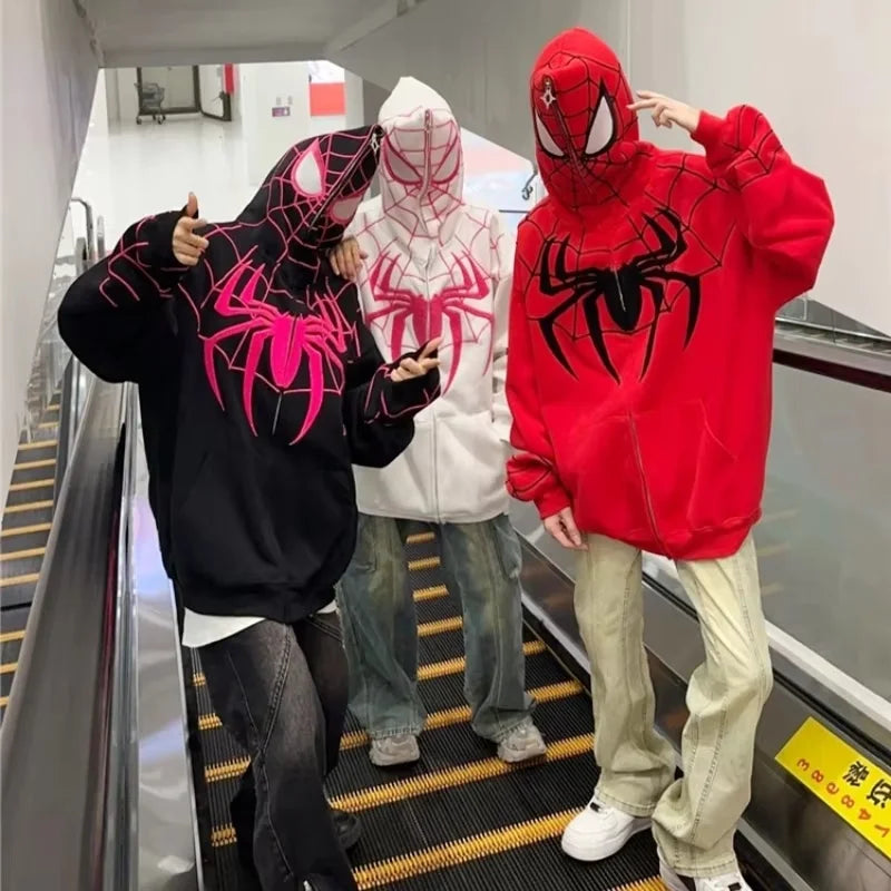 Anime Marvel Spider Man Hoodie 3D Digital Printing Hoodie Fashion Hip Hop Sweatshirt Zipper Top Women'S Coat Couple Holiday Gift