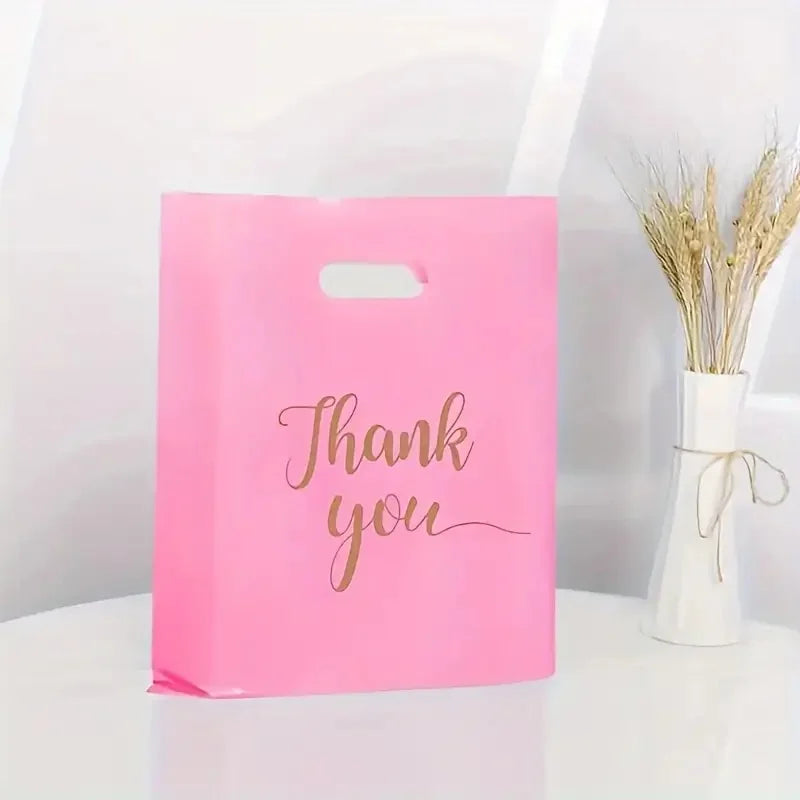 20/50pcs reusable foldable waterproof PE shopping bag, durable boutique supermarket retail bag, perfect thank you party gift bag