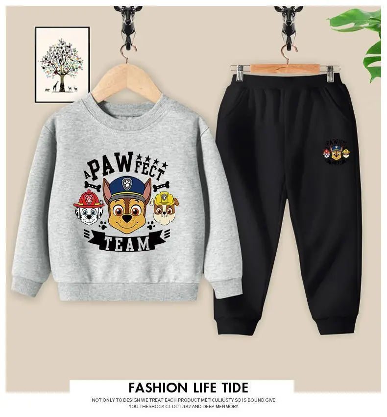PAW Patrol Spring Autumn Long Sleeve Top and Long Pants Two Piece Sets for Children Thin Clothing Sets Boys Sweatsuits