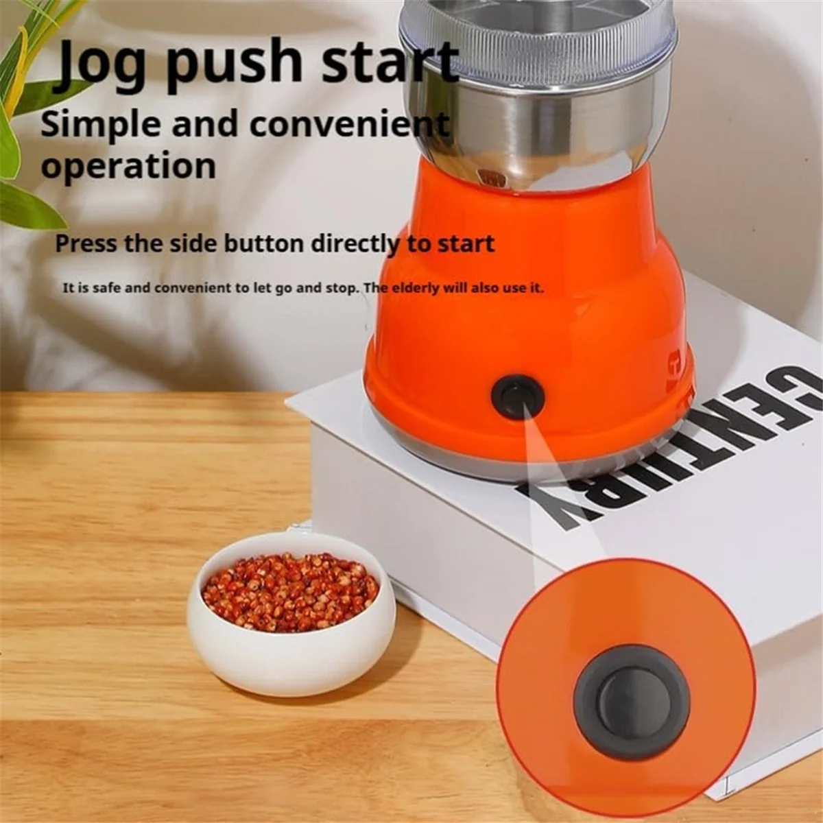 ASWUT-Electric Kitchen Grinder Grinds Spices Multifunction Smash Machine Grinder For Spice,Herb,Cereal,Beans,Pet Food